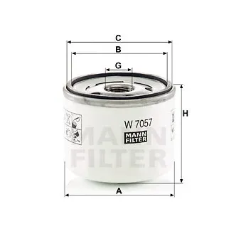 Filtre à huile MANN-FILTER W 7057