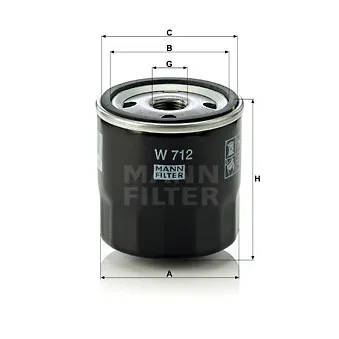 Filtre à huile MANN-FILTER W 712