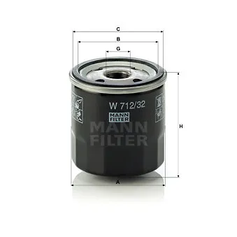 Filtre à huile MANN-FILTER W 712/32
