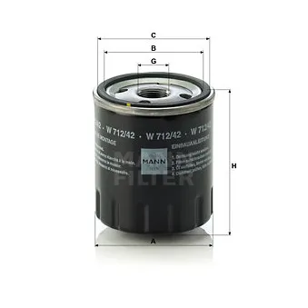 Filtre à huile MANN-FILTER W 712/42