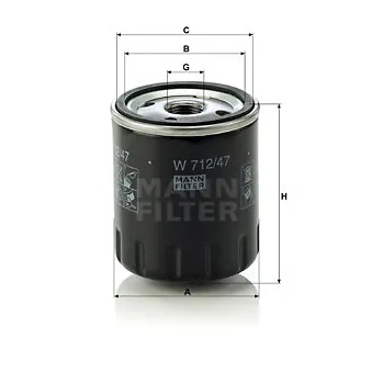 Filtre à huile MANN-FILTER W 712/47