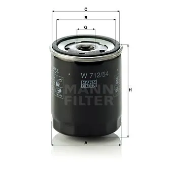 Filtre à huile MANN-FILTER W 712/54