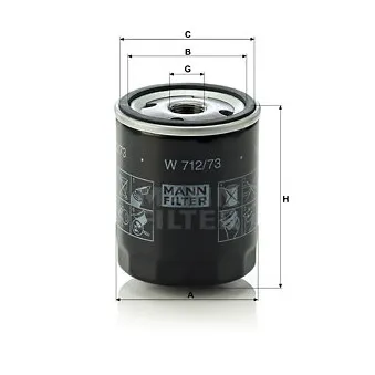 Filtre à huile MANN-FILTER W 712/73