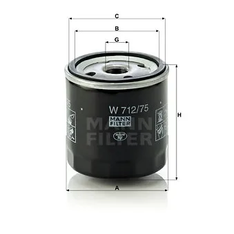 Filtre à huile MANN-FILTER W 712/75