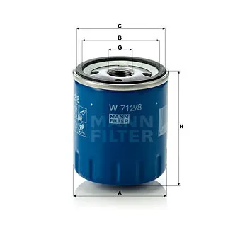 Filtre à huile MANN-FILTER W 712/8