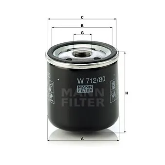 Filtre à huile MANN-FILTER W 712/80