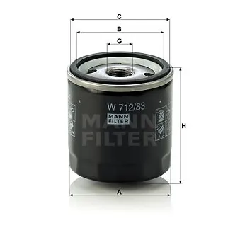 Filtre à huile MANN-FILTER W 712/83