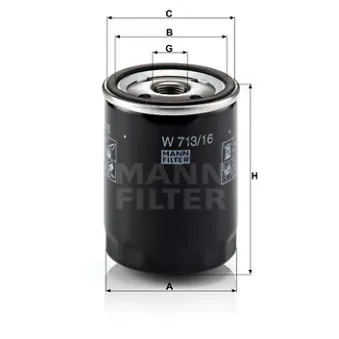 Filtre à huile MANN-FILTER W 713/16