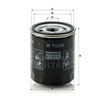 Filtre à huile MANN-FILTER W 713/28