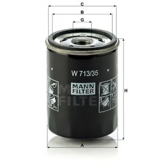 Filtre à huile MANN-FILTER W 713/35