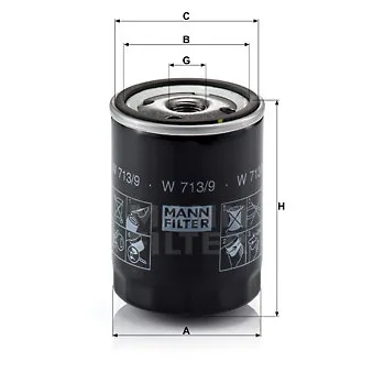 Filtre à huile MANN-FILTER W 713/9