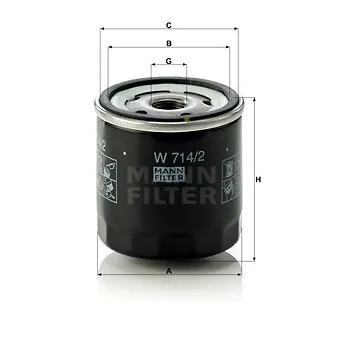 Filtre à huile MANN-FILTER W 714/2