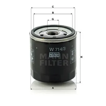 Filtre à huile MANN-FILTER W 714/3
