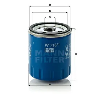 Filtre à huile MANN-FILTER W 716/1
