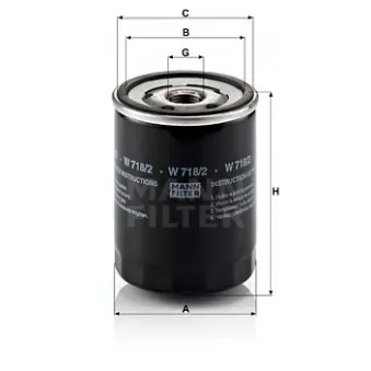 Filtre à huile MANN-FILTER W 718/2