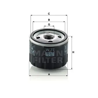 Filtre à huile MANN-FILTER W 77