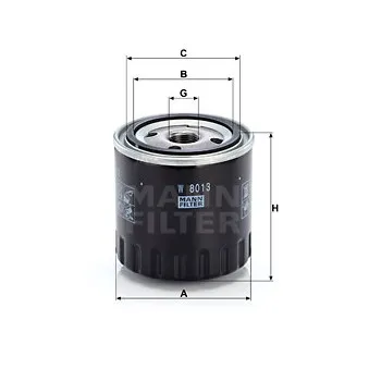 Filtre à huile MANN-FILTER W 8013