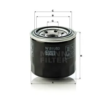 Filtre à huile MANN-FILTER W 811/80