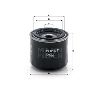Filtre à huile MANN-FILTER W 811/81
