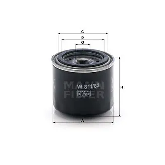 Filtre à huile MANN-FILTER W 811/83