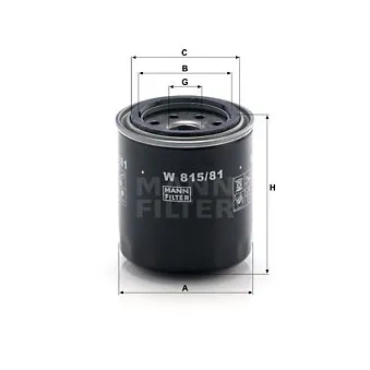 Filtre à huile MANN-FILTER W 815/81
