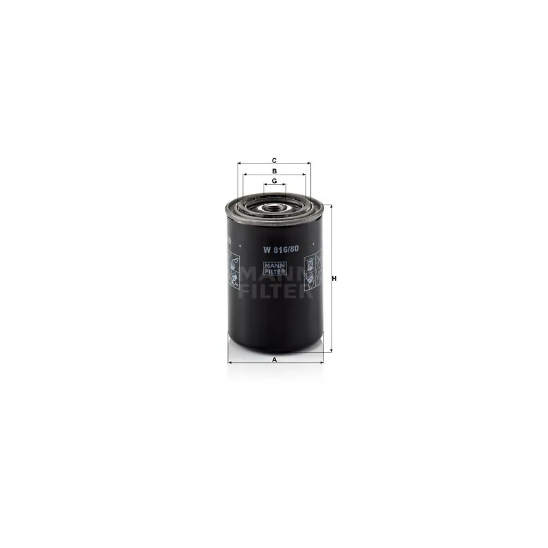 Filtre à huile MANN-FILTER W 816/80