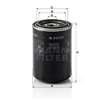 Filtre à huile MANN-FILTER W 818/81
