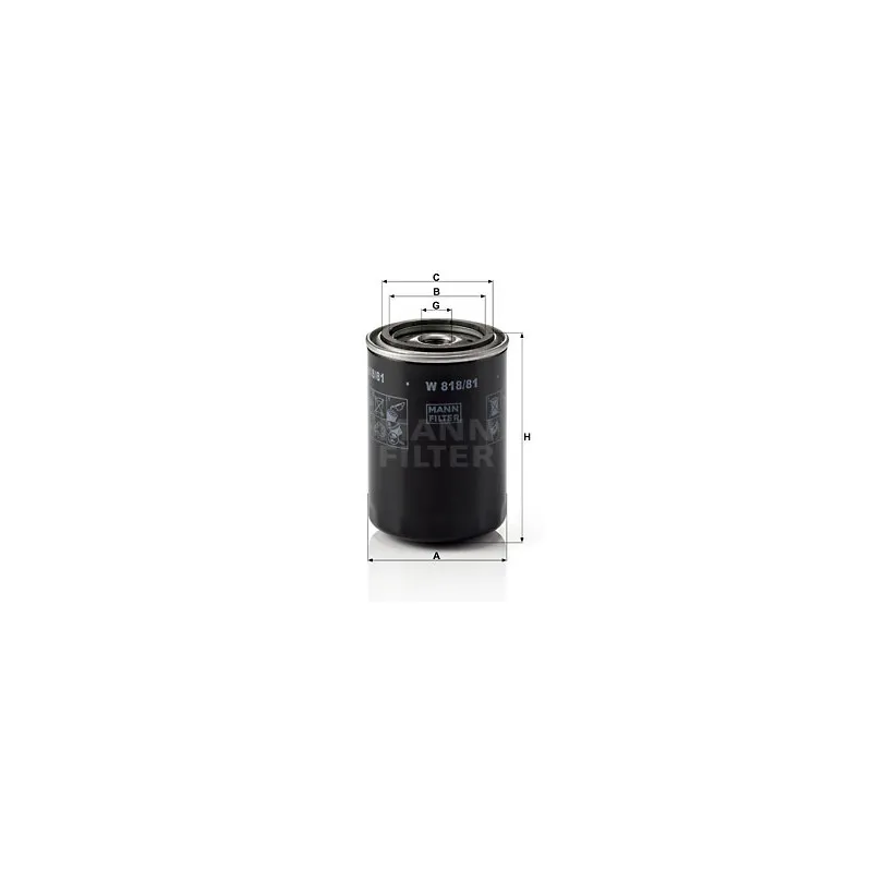 Filtre à huile MANN-FILTER W 818/81