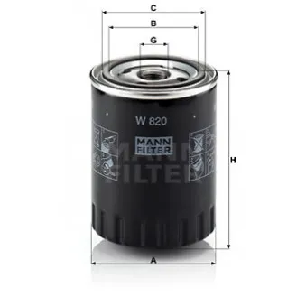 Filtre à huile MANN-FILTER W 820