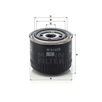 Filtre à huile MANN-FILTER W 914/28