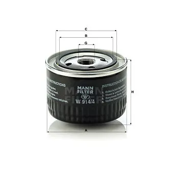 Filtre à huile MANN-FILTER W 914/4