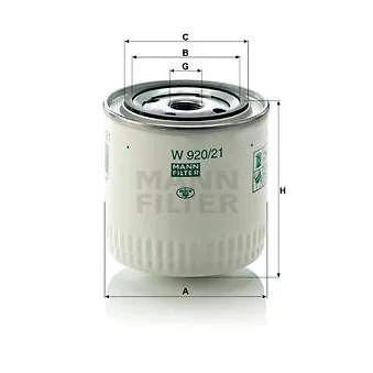 Filtre à huile MANN-FILTER W 920/21
