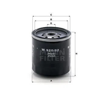 Filtre à huile MANN-FILTER W 920/82