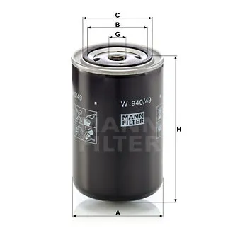 Filtre à huile MANN-FILTER W 940/49