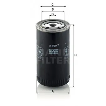 Filtre à huile MANN-FILTER W 950/7