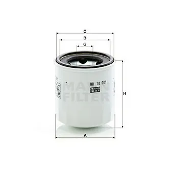 Filtre à huile MANN-FILTER WD 10 001 x