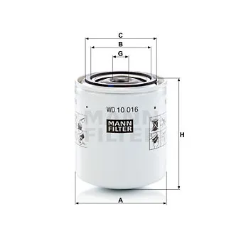 Filtre, système hydraulique de travail MANN-FILTER WD 10 016