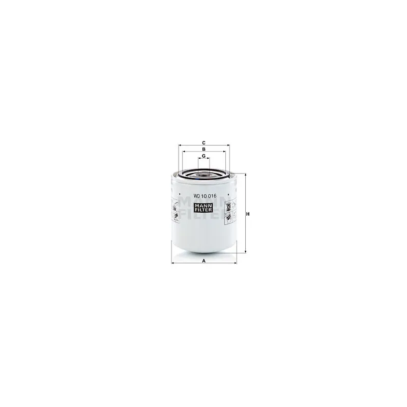 Filtre, système hydraulique de travail MANN-FILTER WD 10 016