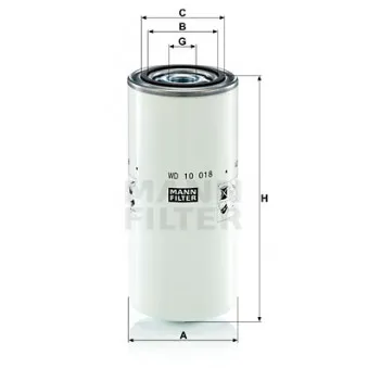 Filtre, système hydraulique de travail MANN-FILTER WD 10 018