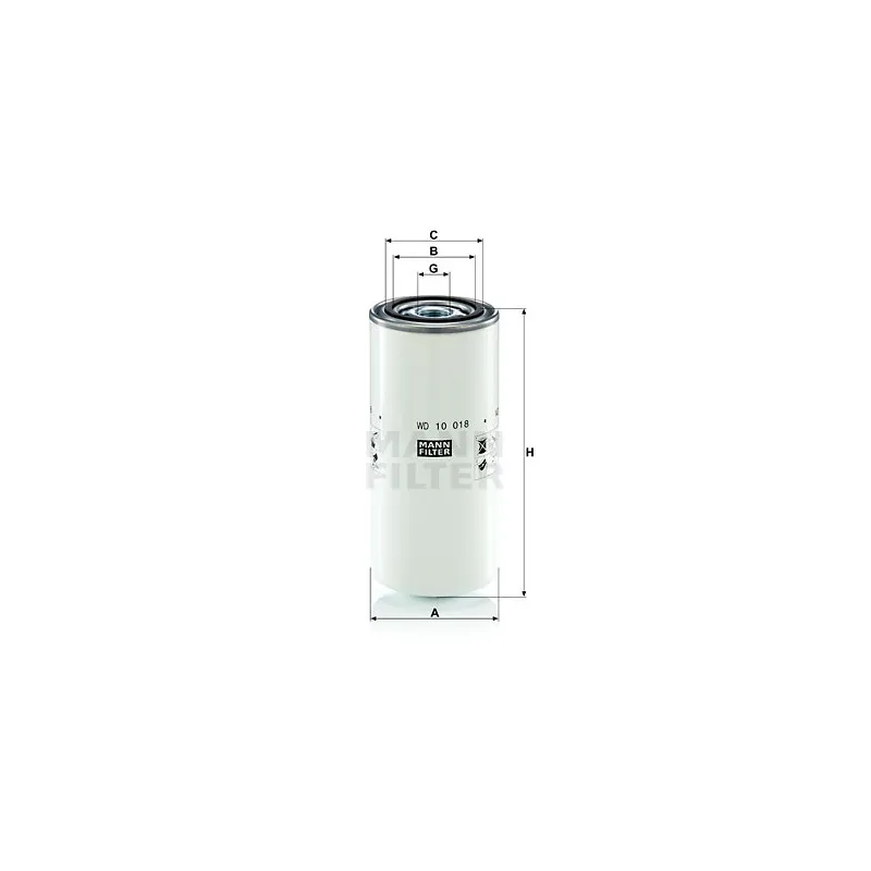 Filtre, système hydraulique de travail MANN-FILTER WD 10 018