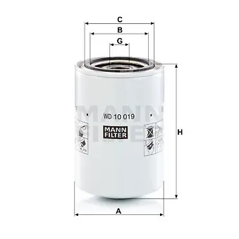 Filtre, système hydraulique de travail MANN-FILTER WD 10 019