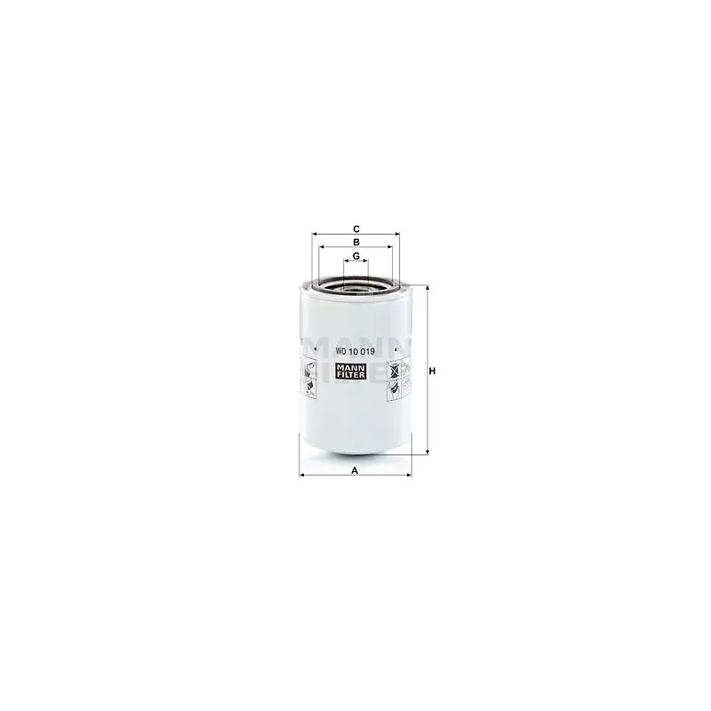 Filtre, système hydraulique de travail MANN-FILTER WD 10 019