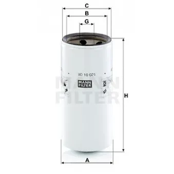 Filtre, système hydraulique de travail MANN-FILTER WD 10 021
