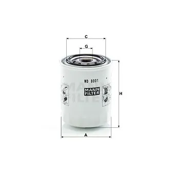 Filtre, système hydraulique de travail MANN-FILTER WD 8001