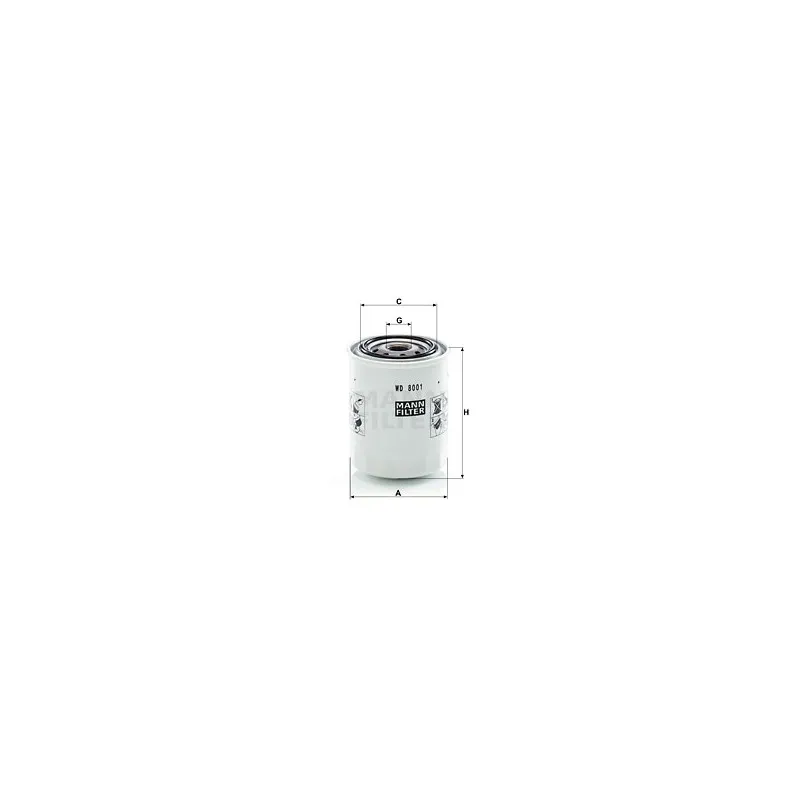 Filtre, système hydraulique de travail MANN-FILTER WD 8001