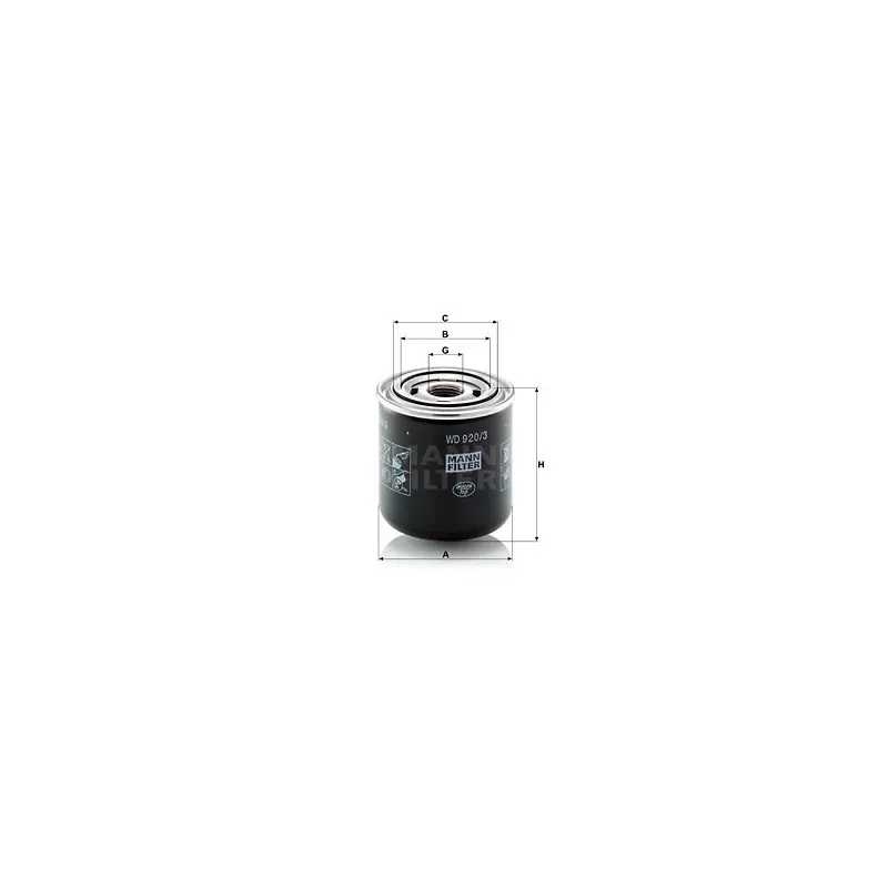 Filtre hydraulique, boîte automatique MANN-FILTER WD 920/3
