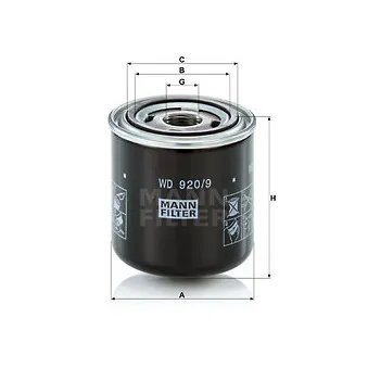 Filtre à huile MANN-FILTER WD 920/9