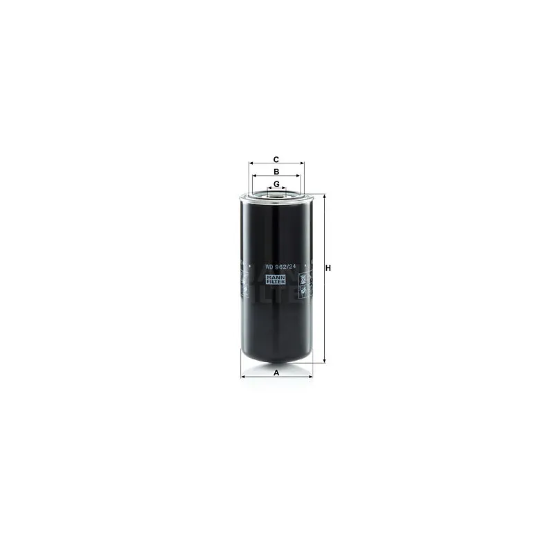 Filtre à huile MANN-FILTER WD 962/24