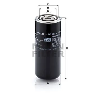 Filtre à huile MANN-FILTER WD 962/32