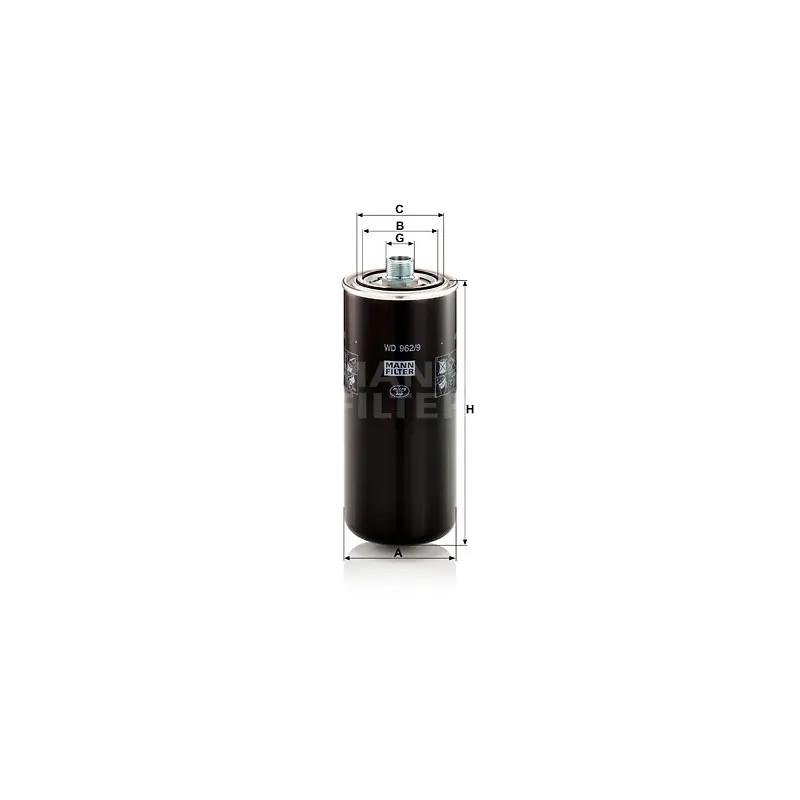 Filtre à huile MANN-FILTER WD 962/9